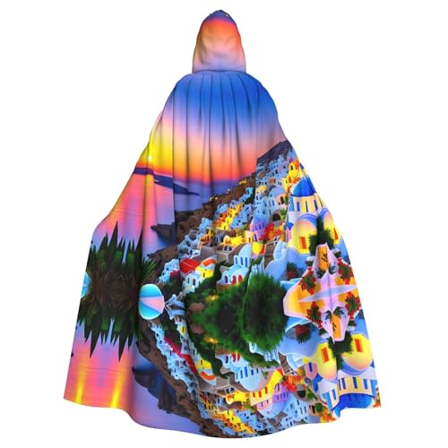 WHJSHOP Umhang mit Kapuze für Erwachsene, Motiv: Griechenlandschaft, Sonnenuntergang, Landschaftsdruck, für Halloween, Rollenspiele und Kostümpartys WHJSHOP Umhang mit Kapuze für Erwachsene, Motiv: Griechenlandschaft, Sonnenuntergang, Landschaftsdruck, für Halloween, Rollenspiele und Kostümpartys von WHJSHOP