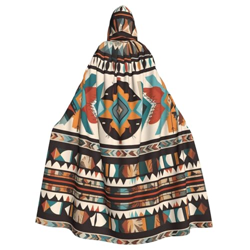 WHJSHOP Umhang mit Kapuze für Erwachsene, Motiv: Indianer-Muster, für Halloween, Rollenspiele und Themenpartys von WHJSHOP