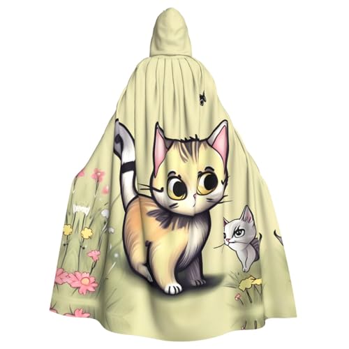 WHJSHOP Umhang mit Kapuze für Erwachsene, Motiv: Katze und Schmetterling, für Halloween, Rollenspiele und Themenpartys WHJSHOP Umhang mit Kapuze für Erwachsene, Motiv: Katze und Schmetterling, für Halloween, Rollenspiele und Themenpartys von WHJSHOP