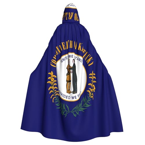 WHJSHOP Umhang mit Kapuze für Erwachsene, Motiv: Kentucky Staatsflagge, für Halloween, Rollenspiele und Kostümpartys von WHJSHOP