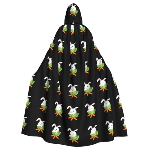 WHJSHOP Umhang mit Kapuze für Erwachsene, Motiv: Kohlrollen, kleines weißes Kaninchen, für Halloween, Rollenspiele und Themenpartys WHJSHOP Umhang mit Kapuze für Erwachsene, Motiv: Kohlrollen, kleines weißes Kaninchen, für Halloween, Rollenspiele und Themenpartys von WHJSHOP