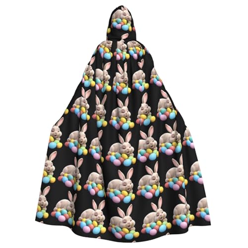 WHJSHOP Umhang mit Kapuze für Erwachsene, Motiv: Osterei, schlafender Hase, für Halloween, Rollenspiele und Themenpartys von WHJSHOP