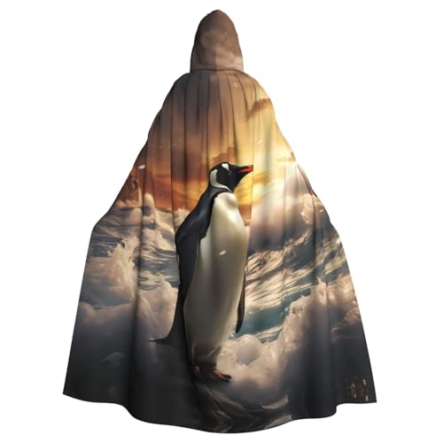 WHJSHOP Umhang mit Kapuze für Erwachsene, Motiv: Pinguin, Meer, für Halloween, Rollenspiele und Themenpartys von WHJSHOP