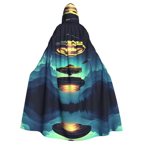 WHJSHOP Umhang mit Kapuze für Erwachsene, Motiv: Raumschiff, Absteigen, für Halloween, Rollenspiele und Themenpartys von WHJSHOP