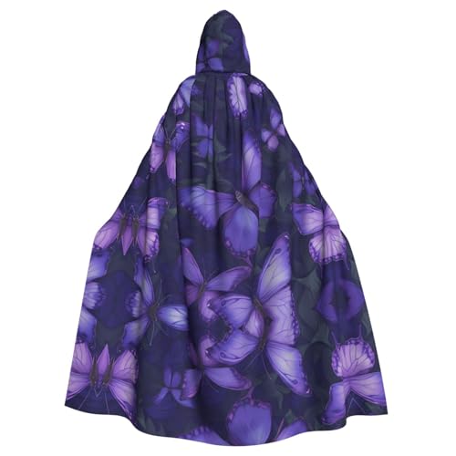 WHJSHOP Umhang mit Kapuze für Erwachsene, Motiv: Schmetterlinge, für Halloween, Rollenspiele und Themenpartys von WHJSHOP