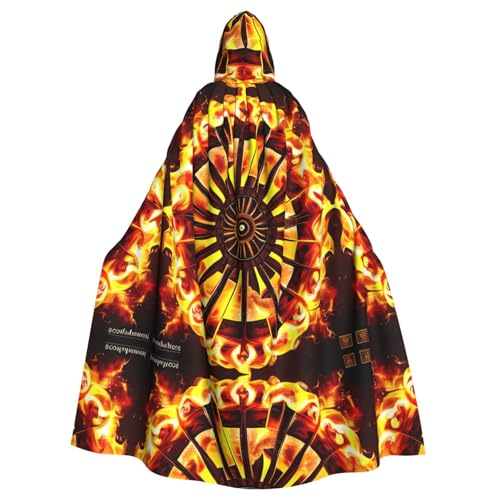 WHJSHOP Umhang mit Kapuze für Erwachsene, Motiv: "Turning the Flamme", für Halloween, Rollenspiele und Themenpartys von WHJSHOP
