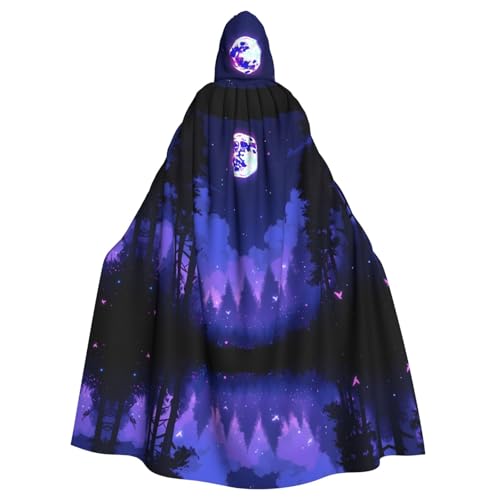 WHJSHOP Umhang mit Kapuze für Erwachsene, Motiv: Vollmond in der Nacht, für Halloween, Rollenspiele und Kostümpartys von WHJSHOP