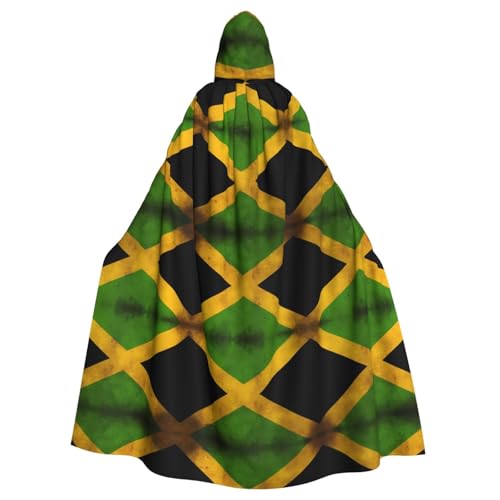 WHJSHOP Umhang mit Kapuze für Erwachsene, Motiv: alte jamaikanische Flagge, für Halloween, Rollenspiele und Themenpartys von WHJSHOP