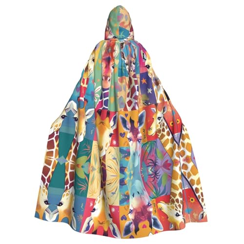 WHJSHOP Umhang mit Kapuze für Erwachsene, Motiv: bunte Giraffen-Fans, für Halloween, Rollenspiel-Kostüme und Themenpartys WHJSHOP Umhang mit Kapuze für Erwachsene, Motiv: bunte Giraffen-Fans, für Halloween, Rollenspiel-Kostüme und Themenpartys von WHJSHOP