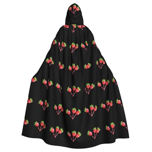 WHJSHOP Umhang mit Kapuze für Erwachsene, Motiv: drei Erdbeerbonbons, für Halloween, Rollenspiele und Kostümpartys von WHJSHOP
