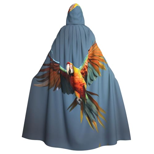 WHJSHOP Umhang mit Kapuze für Erwachsene, Motiv: fliegender Papagei, für Halloween, Rollenspiele und Kostümpartys von WHJSHOP