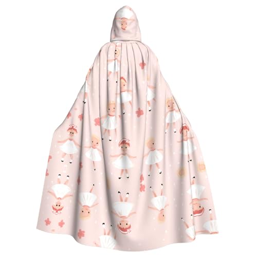 WHJSHOP Umhang mit Kapuze für Erwachsene, Motiv: kleine Ballerina, tanzendes Mädchen, für Halloween, Rollenspiele und Themenpartys von WHJSHOP