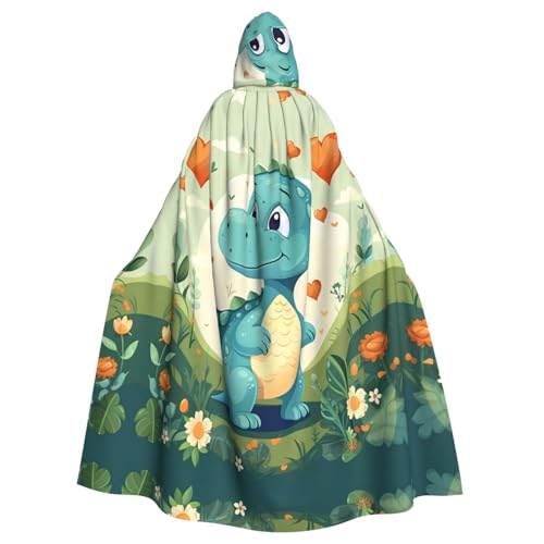 WHJSHOP Umhang mit Kapuze für Erwachsene, Motiv: kleiner Dinosaurier in grünem Gras, für Halloween, Rollenspiele und Kostümpartys WHJSHOP Umhang mit Kapuze für Erwachsene, Motiv: kleiner Dinosaurier in grünem Gras, für Halloween, Rollenspiele und Kostümpartys von WHJSHOP