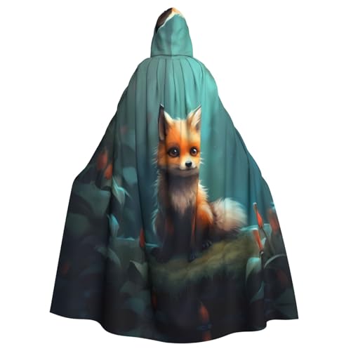 WHJSHOP Umhang mit Kapuze für Erwachsene, Motiv: kleiner Fuchs, für Halloween, Rollenspiele und Kostümpartys von WHJSHOP