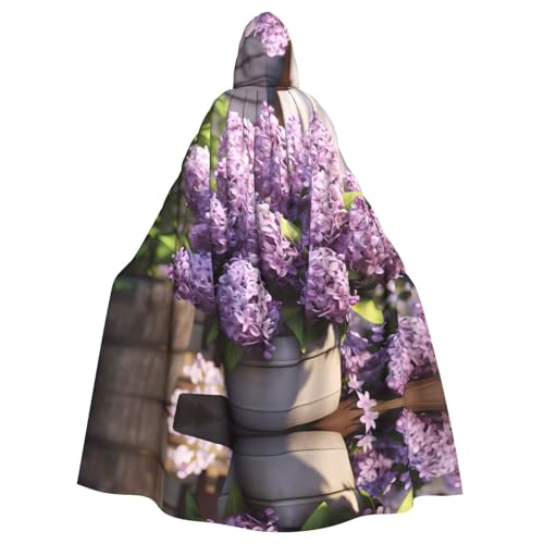 WHJSHOP Umhang mit Kapuze für Erwachsene, Motiv: lila Blumen, für Halloween, Rollenspiele und Mottopartys WHJSHOP Umhang mit Kapuze für Erwachsene, Motiv: lila Blumen, für Halloween, Rollenspiele und Mottopartys von WHJSHOP