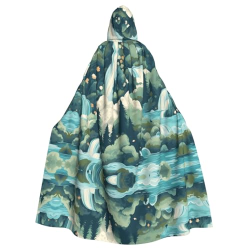 WHJSHOP Umhang mit Kapuze für Erwachsene, Motiv: malerischer Bergwasserfall, für Halloween, Rollenspiele und Themenpartys WHJSHOP Umhang mit Kapuze für Erwachsene, Motiv: malerischer Bergwasserfall, für Halloween, Rollenspiele und Themenpartys von WHJSHOP