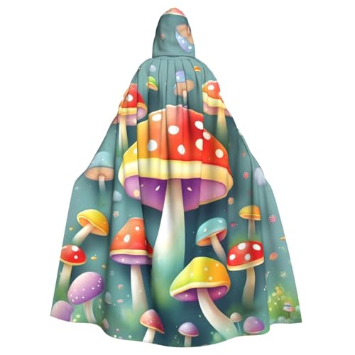WHJSHOP Umhang mit Kapuze für Erwachsene, Motiv: niedliche farbige Pilze, für Halloween, Rollenspiele und Themenpartys WHJSHOP Umhang mit Kapuze für Erwachsene, Motiv: niedliche farbige Pilze, für Halloween, Rollenspiele und Themenpartys von WHJSHOP