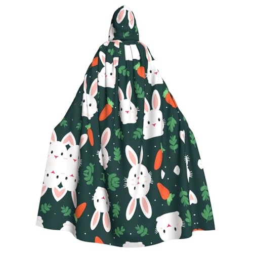 WHJSHOP Umhang mit Kapuze für Erwachsene, Motiv: niedliches weißes Kaninchen, für Halloween, Rollenspiele und Themenpartys WHJSHOP Umhang mit Kapuze für Erwachsene, Motiv: niedliches weißes Kaninchen, für Halloween, Rollenspiele und Themenpartys von WHJSHOP