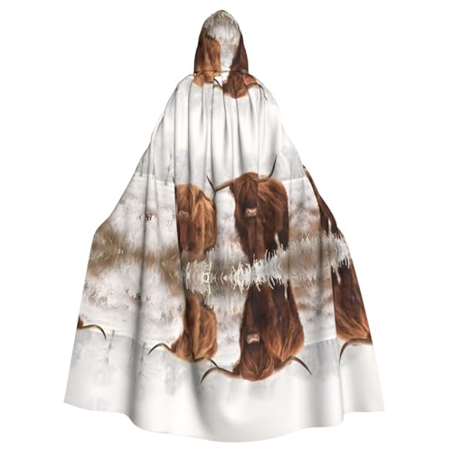 WHJSHOP Umhang mit Kapuze für Erwachsene, Motiv: schottische Hochlandkuh, Halloween, für Rollenspiele, Bühnenkostüme, Partys, pflegeleicht WHJSHOP Umhang mit Kapuze für Erwachsene, Motiv: schottische Hochlandkuh, Halloween, für Rollenspiele, Bühnenkostüme, Partys, pflegeleicht von WHJSHOP