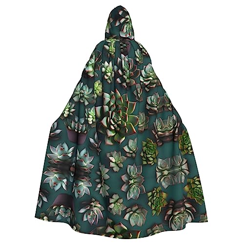 WHJSHOP Umhang mit Kapuze für Erwachsene, Motiv: viele Sukkulenten, für Halloween, Rollenspiele und Themenpartys WHJSHOP Umhang mit Kapuze für Erwachsene, Motiv: viele Sukkulenten, für Halloween, Rollenspiele und Themenpartys von WHJSHOP