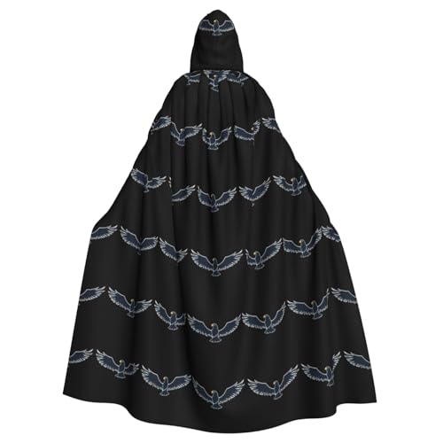 WHJSHOP Umhang mit Kapuze für Erwachsene, Motiv: weißer Adler, für Halloween, Rollenspiele und Kostümpartys von WHJSHOP
