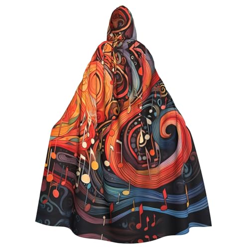 WHJSHOP Umhang mit Kapuze für Erwachsene, Musiknoten-Druck, für Halloween, Rollenspiele und Kostümpartys WHJSHOP Umhang mit Kapuze für Erwachsene, Musiknoten-Druck, für Halloween, Rollenspiele und Kostümpartys von WHJSHOP