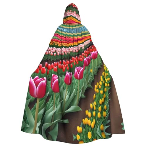 WHJSHOP Umhang mit Kapuze für Erwachsene, Tulpenmotiv, für Halloween, Rollenspiele und Kostümpartys WHJSHOP Umhang mit Kapuze für Erwachsene, Tulpenmotiv, für Halloween, Rollenspiele und Kostümpartys von WHJSHOP