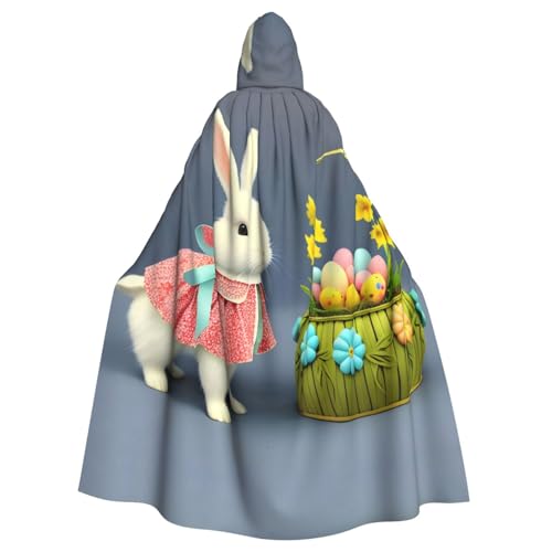 WHJSHOP Umhang mit Kapuze für Erwachsene, Vintage-Blume, Hase, Ostermuster, für Halloween, Rollenspiele und Kostümpartys WHJSHOP Umhang mit Kapuze für Erwachsene, Vintage-Blume, Hase, Ostermuster, für Halloween, Rollenspiele und Kostümpartys von WHJSHOP