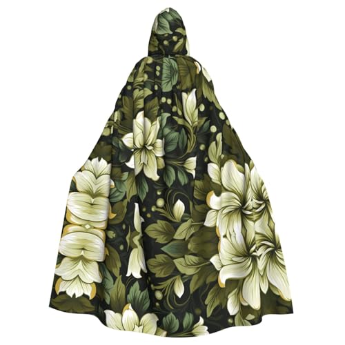 WHJSHOP Umhang mit Kapuze für Erwachsene, Vintage-Stil, Blumenmuster, Grün, für Halloween, Rollenspiele und Themenpartys WHJSHOP Umhang mit Kapuze für Erwachsene, Vintage-Stil, Blumenmuster, Grün, für Halloween, Rollenspiele und Themenpartys von WHJSHOP