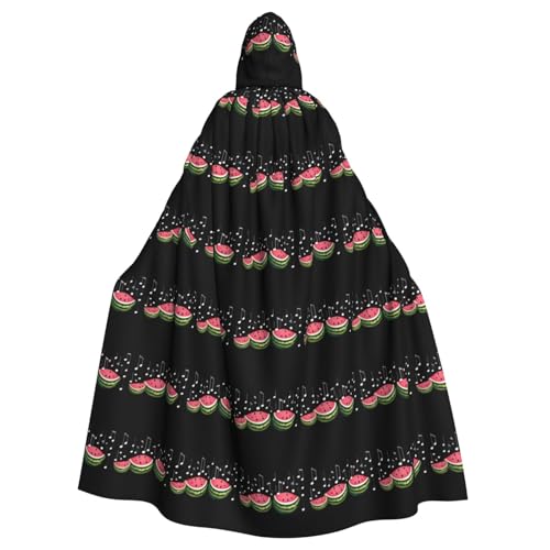 WHJSHOP Umhang mit Kapuze für Erwachsene, Wassermelone und schlagende Noten, für Halloween, Rollenspiele und Kostümpartys von WHJSHOP