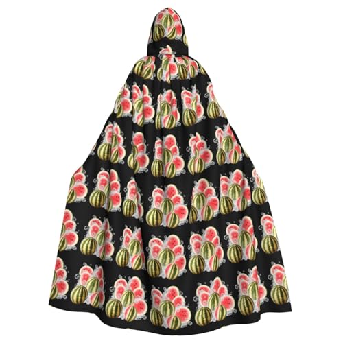 WHJSHOP Umhang mit Kapuze für Erwachsene, Wassermelonen-Blasen-Druck, für Halloween, Rollenspiele und Kostümpartys von WHJSHOP