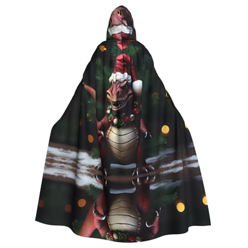 WHJSHOP Umhang mit Kapuze für Erwachsene, Weihnachtsmann-Zwerg, Dinosaurier-Muster, für Halloween, Rollenspiele und Kostümpartys von WHJSHOP