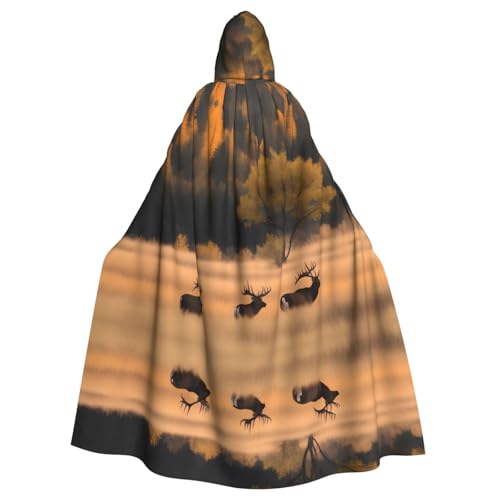 WHJSHOP Umhang mit Kapuze für Erwachsene, Wildtierjagd, Hirsch, Bär, Elch, für Halloween, Rollenspiele und Kostümpartys von WHJSHOP