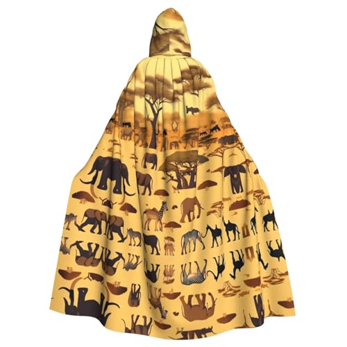 WHJSHOP Umhang mit Kapuze für Erwachsene, afrikanische Graslandtiere, für Halloween, Rollenspiele und Kostümpartys WHJSHOP Umhang mit Kapuze für Erwachsene, afrikanische Graslandtiere, für Halloween, Rollenspiele und Kostümpartys von WHJSHOP