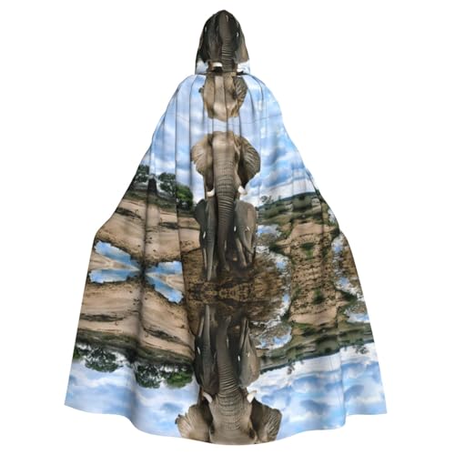 WHJSHOP Umhang mit Kapuze für Erwachsene, afrikanische Wildtiere, Elefantenbild, Halloween, Erwachsene, für Rollenspiele, Bühnenkostüme, Partys, pflegeleicht WHJSHOP Umhang mit Kapuze für Erwachsene, afrikanische Wildtiere, Elefantenbild, Halloween, Erwachsene, für Rollenspiele, Bühnenkostüme, Partys, pflegeleicht von WHJSHOP
