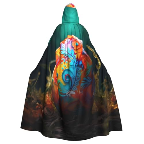 WHJSHOP Umhang mit Kapuze für Erwachsene, buntes Osterei-Muster, für Halloween, Rollenspiele und Kostümpartys von WHJSHOP