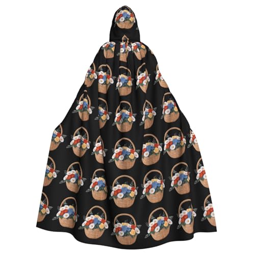 WHJSHOP Umhang mit Kapuze für Erwachsene, gewebter Wollblumen-Druck, für Halloween, Rollenspiele und Kostümpartys von WHJSHOP