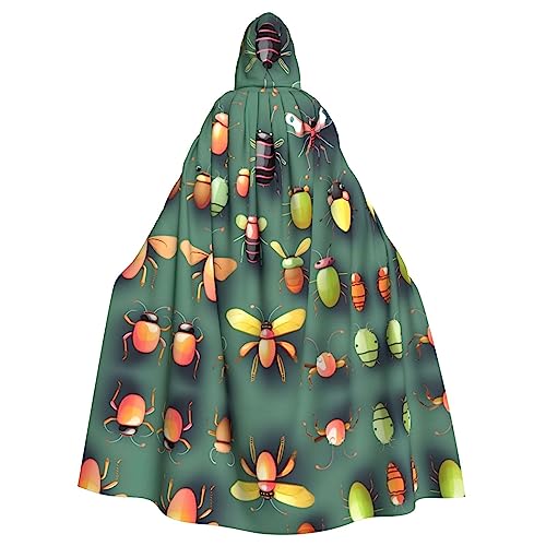 WHJSHOP Umhang mit Kapuze für Erwachsene, mit Insekten-Atlas-Muster, für Halloween, Rollenspiele und Kostümpartys von WHJSHOP