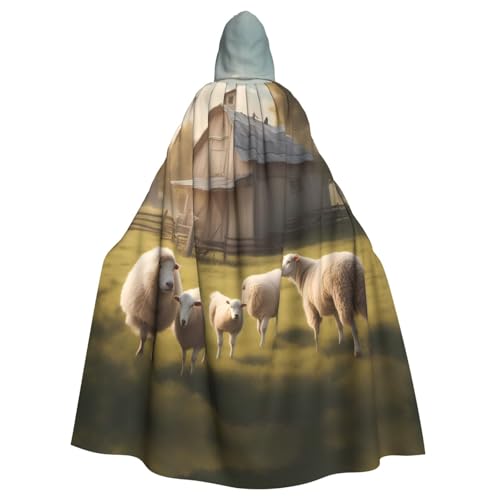 WHJSHOP Umhang mit Kapuze für Erwachsene, niedliches Schaf, für Halloween, Rollenspiele und Themenpartys von WHJSHOP