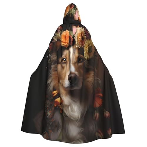 WHJSHOP Umhang mit Kapuze für Erwachsene mit Blumenmuster für Halloween, Rollenspiele und Kostümpartys von WHJSHOP