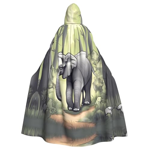WHJSHOP Umhang mit Kapuze und Elefantenmuster für Erwachsene, für Halloween, Rollenspiele und Kostümpartys von WHJSHOP