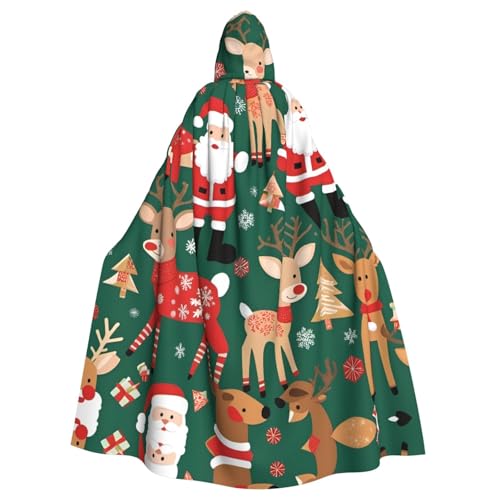 WHJSHOP Umhang mit Kapuze und Weihnachtsmann und Hirsch, für Erwachsene, für Halloween, Rollenspiele und Themenpartys von WHJSHOP