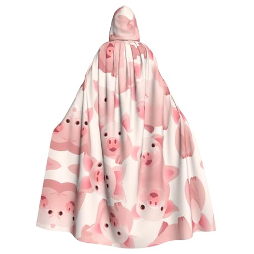 WHJSHOP Umhang mit Schweinenhintergrund für Erwachsene, Kapuzenumhang für Halloween, Rollenspiel-Kostüme und Themenpartys WHJSHOP Umhang mit Schweinenhintergrund für Erwachsene, Kapuzenumhang für Halloween, Rollenspiel-Kostüme und Themenpartys von WHJSHOP