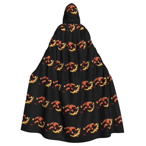 WHJSHOP Umhang mit Teufel mit Feuer und Rauch, für Erwachsene, Kapuzenumhang für Halloween, Rollenspiele und Themenpartys von WHJSHOP