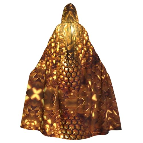 WHJSHOP Umhang mit goldenem Ananas-Hintergrund für Erwachsene, mit Kapuze, für Halloween, Rollenspiele und Kostümpartys von WHJSHOP