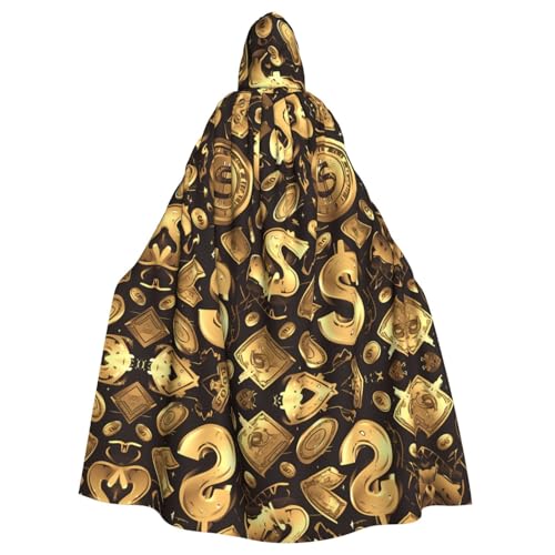 WHJSHOP Umhang mit goldenem Dollarzeichen für Erwachsene, mit Kapuze, Umhang für Halloween, Rollenspiel-Kostüme und Themenpartys WHJSHOP Umhang mit goldenem Dollarzeichen für Erwachsene, mit Kapuze, Umhang für Halloween, Rollenspiel-Kostüme und Themenpartys von WHJSHOP