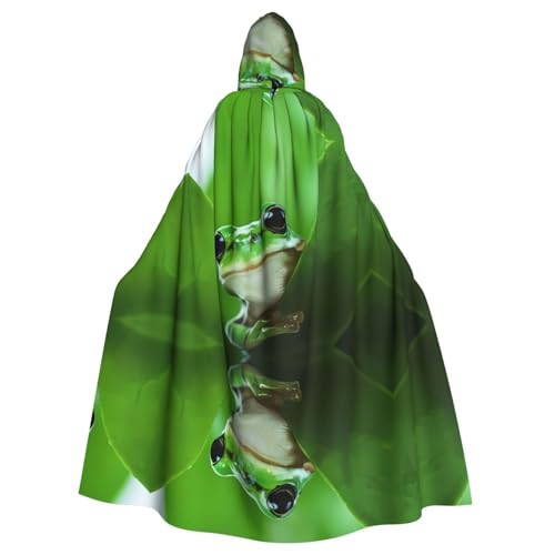 WHJSHOP Umhang mit grünem Frosch und Blättern, für Erwachsene, mit Kapuze, für Rollenspiele, Bühnenkostüme, Partys, pflegeleicht WHJSHOP Umhang mit grünem Frosch und Blättern, für Erwachsene, mit Kapuze, für Rollenspiele, Bühnenkostüme, Partys, pflegeleicht von WHJSHOP