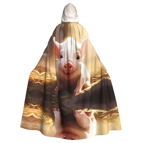 WHJSHOP Umhang mit niedlichem Schweinchenmotiv für Erwachsene, mit Kapuze, für Halloween, Rollenspiel-Kostüme und Themenpartys WHJSHOP Umhang mit niedlichem Schweinchenmotiv für Erwachsene, mit Kapuze, für Halloween, Rollenspiel-Kostüme und Themenpartys von WHJSHOP