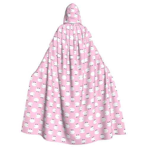 WHJSHOP Umhang mit rosa Schafen, Halloween, Erwachsenen-Kapuzenumhang für Rollenspiele, Bühnenkostüme, Partys, pflegeleicht WHJSHOP Umhang mit rosa Schafen, Halloween, Erwachsenen-Kapuzenumhang für Rollenspiele, Bühnenkostüme, Partys, pflegeleicht von WHJSHOP