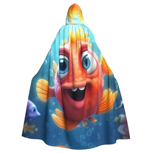 WHJSHOP Umhang mit süßem Fischbild, für Erwachsene, mit Kapuze, für Halloween, Rollenspiele und Themenpartys WHJSHOP Umhang mit süßem Fischbild, für Erwachsene, mit Kapuze, für Halloween, Rollenspiele und Themenpartys von WHJSHOP